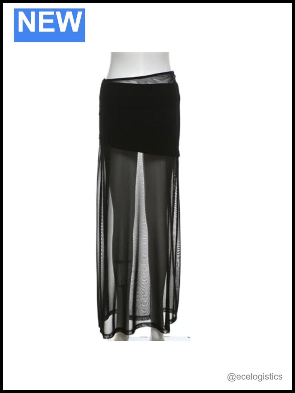 Low Waist Sheer Mesh Maxi Skirt See Through Bodycon - Picture 6 of 6